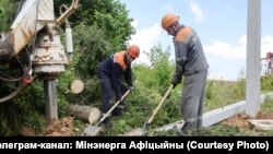 Аднаўленьне электрасетак на Гомельшчыне пасьля ўрагану 14 ліпеня 2024