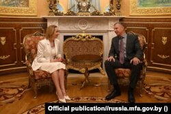 Упаўнаважаная пры прэзыдэнце РФ па правах дзіцяці Марыя Львова-Бялова, абвешчаная ў міжнародны вышук, і амбасадар Беларусі ў Расеі Дзьмітры Круты, 12 ліпеня 2023