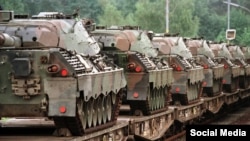 Танкі Leopard, перададзеныя Нямеччынай Украіне ў 2023 годзе. Ілюстрацыйнае фота