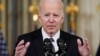 U.S. President Joe Biden announces his budget proposal for fiscal year 2023, in the State Dining Room at the White House in Washington, U.S., March 28, 2022. 