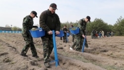 На фота трапіў малодшы сын кіраўніка дзяржавы Мікалай (на заднім пляне)