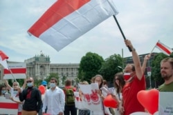 «Ланцуг салідарнасьці» зь Беларусьсю ў Вене, Аўстрыя, 26 ліпеня