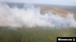 Пажар на Альманскіх балотах. Фота: Мінлясгас