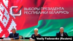 Лідзія Ярмошына падчас прэс-канфэрэнцыі 10 жніўня