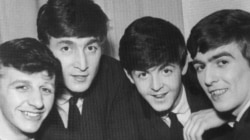 The Beatles, 1963 год. Зьлева направа: Рынга Стар, Джон Ленан, Пол Макартні, Джордж Гарысан