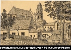 Я. Драздовіч. Вільня. Выгляд з Базылянаў на Басокі. 1924 год