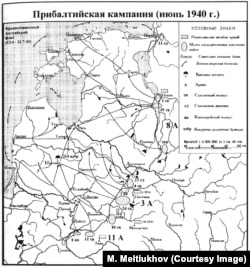 Мапа захопу краін Балтыі